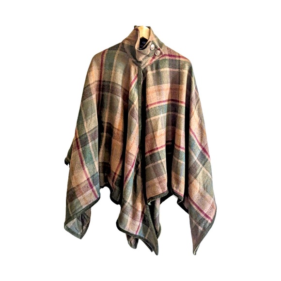 Ralph Lauren Chap’s plaid sweater poncho - Picture 3 of 5